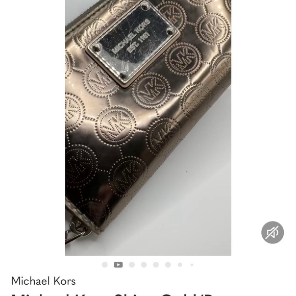 Michael Kors Gold Embossed Wallet#46